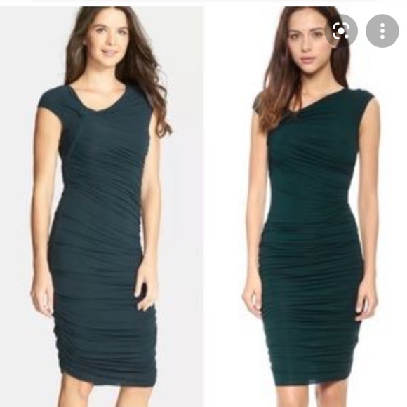 Anthropologie Dresses & Skirts - Anthropologie NWOT Bailey 44 Ski Bunny Dress Dark Teal Bodycon Ruching Size S